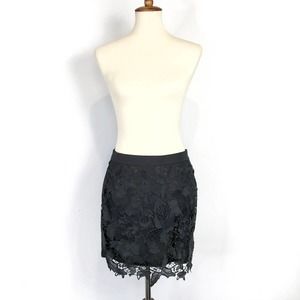 American Eagle AEO Vintage y2k black lace floral skirt Size 10